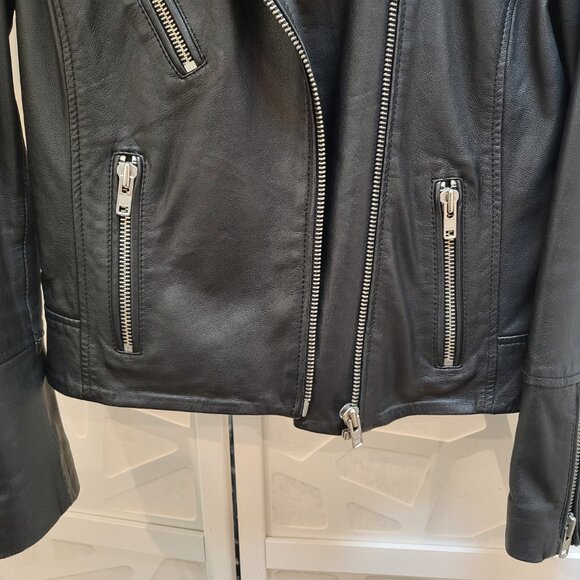 DOMA brand leather moto jacket - size small - lamb nappa - Picture 3 of 10